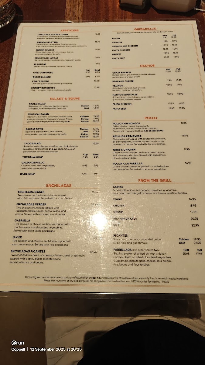 Menu Anamia's Tex Mex-2