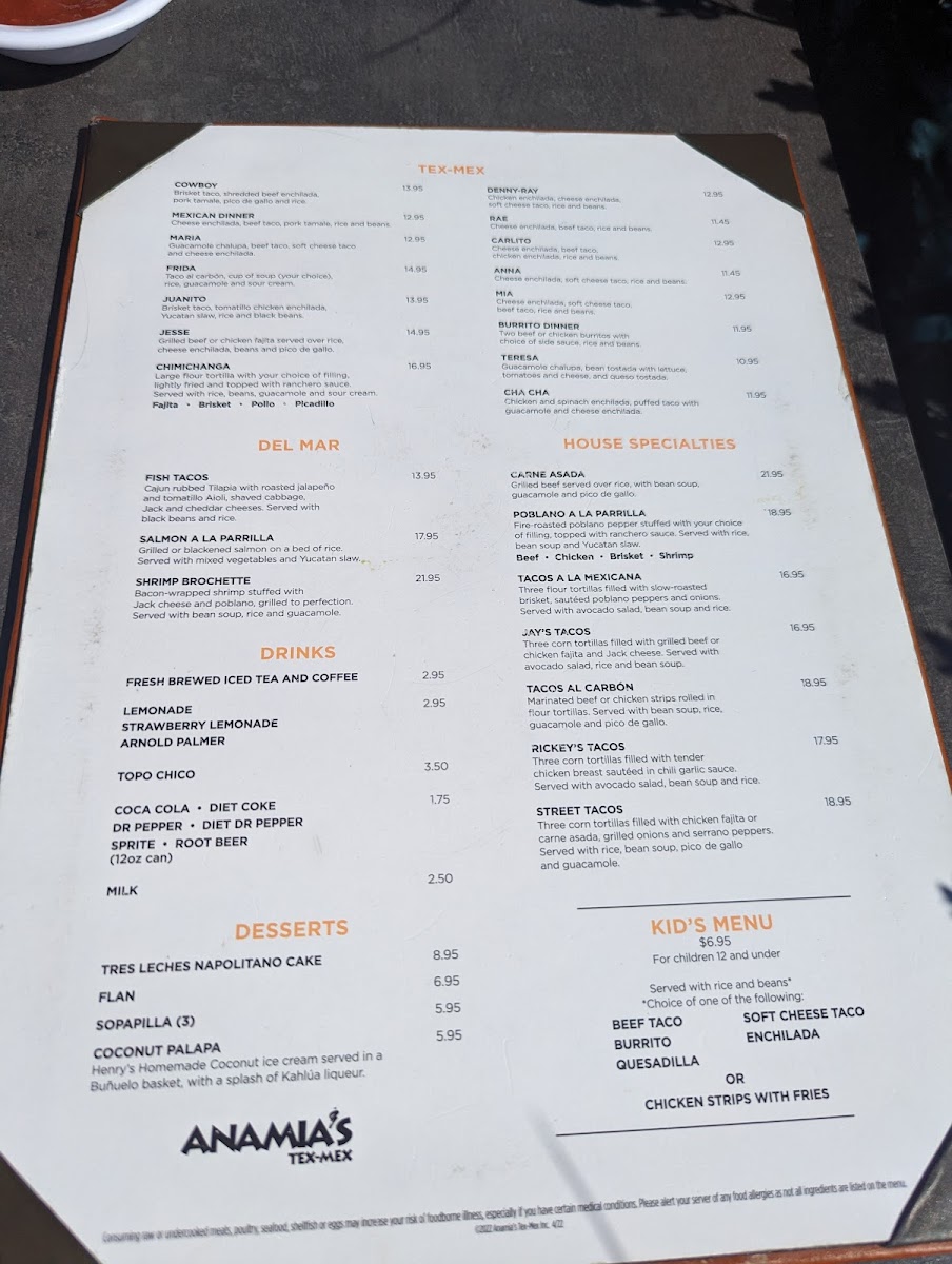 Menu Anamia's Tex Mex-4